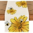 thumbnail image 1 of Beige Bee Sunflower Summer Table Runner, Seasonal Spring Flowers Kitchen Dining Table Decoration for Home Party Decor 13 x 60 Inch, 1 of 6