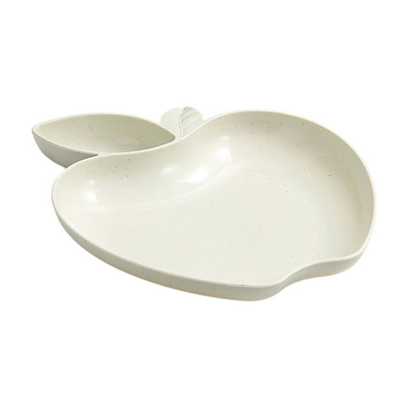 Beige Beige Apple Design Fruit Plate Wheat Straw Material With Sauce Dish For Serving Snacks Appetizers And Party Food