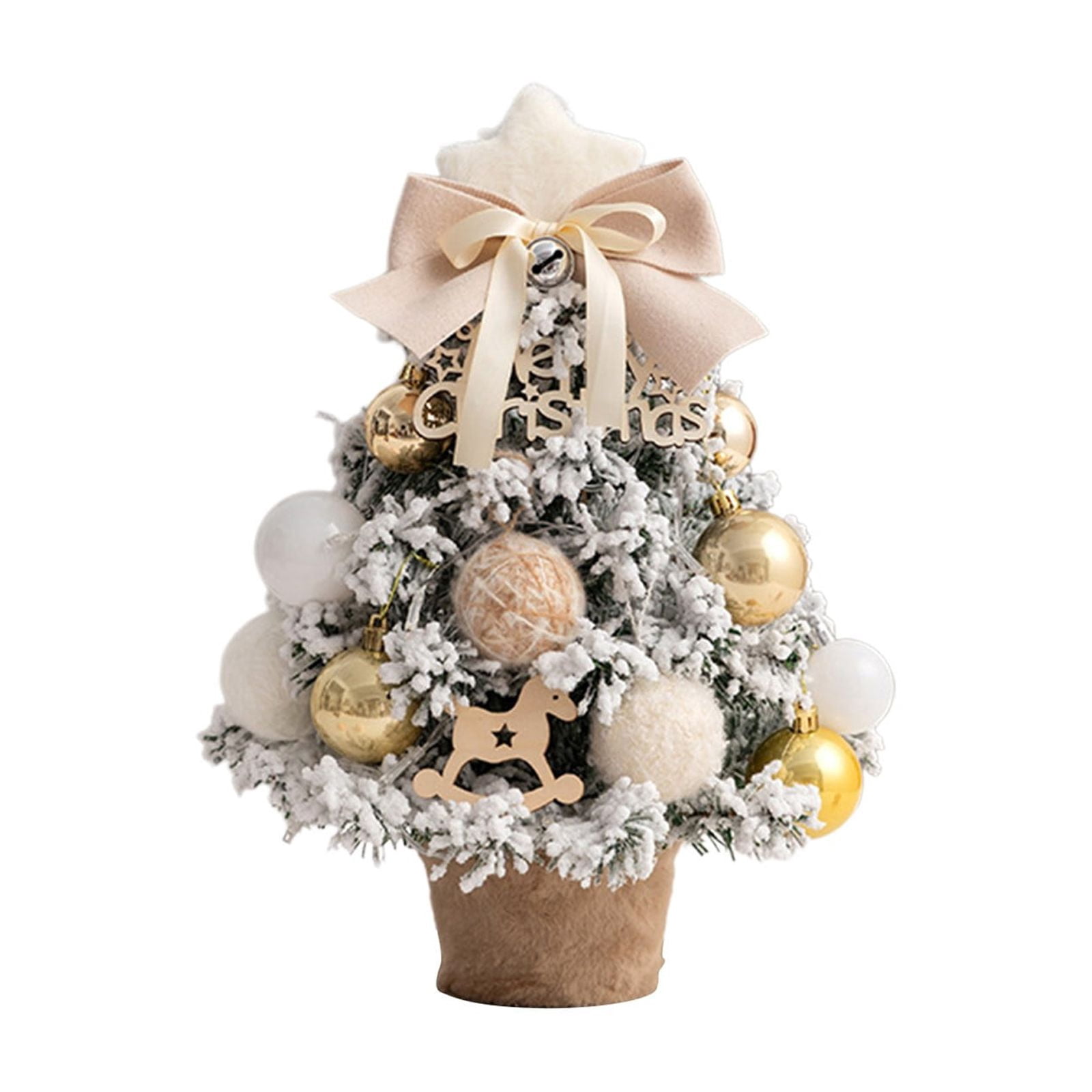 Beige Flocking Beige Beige Flocking Christmas Tree With Led Lights Mini Tabletop Tree ...