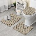 thumbnail image 1 of Beige Bigfoot and Pine Tree Pattern Bathroom Rugs Sets 3 Piece,Toilet Cover Set,Absorbent Non Slip Bathroom Mats Sets with U-Shaped Contour Rug Toilet Rug Set, 1 of 5