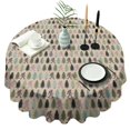 thumbnail image 1 of Beige Bigfoot and Pine Tree Pattern Round Tablecloth 60"x60",Wrinkle Wipeable Table Cloth for Kitchen Dining Room Picnic Patio Party, 1 of 6