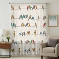 thumbnail image 1 of Beige Birds Sheer Curtains 96 Inches Long, Funny Cute Snowflake Wire Sparrow Rustic Light Filering Curtains, Privacy Drapes Simi Floor to Veiling Curtain for Living Room Large Window Treatment, 1 of 9