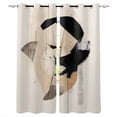 thumbnail image 1 of Beige Black Abstract Art Kitchen Curtains Geometric Contemporary Luxury Cafe Short Curtains for Bathroom Blackout Window Curtain Small Window Treatment Drapes for Bedroom Living Room 52"x45"x2, 1 of 9