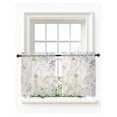 thumbnail image 1 of Beige Black Botanical Tier Curtains 36 Inch Length,Sheer Curtains for Bedroom Living Room Window Watercolor Floral Vintage Rod Pocket Drapes Kitchen Curtains Small Half Window 27.5"x36" 2 Panels, 1 of 6