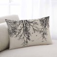 thumbnail image 1 of Beige Black Branches Throw Pillow Covers, Botanical Dead Tree Birds Soft Breathable Pillow Cases with Invisible Zipper for Sleeping, Toddler Pillowcases for Couch Bed Sofa Chair 12x20 Inches, 1 of 9