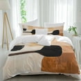 thumbnail image 1 of Beige Black Duvet Cover Set Twin Size Brown Abstract Art Graffiti Color Block Modern Soft Lightweight Comforter Covers 4 Piece Bedding Set with 1 Duvet Cover 1 Bed Sheet & 2 Pillow Shams, 1 of 8
