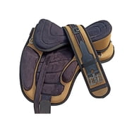 Beige Black Freemax English Treeless Synthetic Horse Saddle Matching Girth & Stirrups
