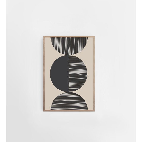 Beige Black Geometric Art Poster, Black Abstract Art Poster, Pastel Cactus Poster, Tropical Wall Art, Abstract Wall Art,Living Room Wall Art, 24x36 UNFRAMED