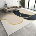 thumbnail image 1 of Beige And Black Geometric Blocks Area Rug, Abstract Golden Twisted Lines Indoor Rugs, With Anti-Slip Backing Washable Large Carpet For Living Room Bedroom Study Dining Room 5x6ft, 1 of 6