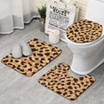thumbnail image 1 of Beige and Black Leopard Pattern Bathroom Rugs Sets 3 Piece,Toilet Cover Set,Absorbent Non Slip Bathroom Mats Sets with U-Shaped Contour Rug Toilet Rug Set, 1 of 5