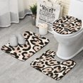 thumbnail image 1 of Beige and Black Leopard Pattern Bathroom Rugs Sets 3 Piece,Toilet Cover Set,Absorbent Non Slip Bathroom Mats Sets with U-Shaped Contour Rug Toilet Rug Set, 1 of 5