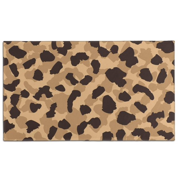 Beige and Black Leopard Pattern Door Rugs,Washable Non Slip Door Mats Indoor,Decorative Door Mats,Entry Mat Indoor for Entrance,Bedroom,Kitchen,Bathroom,17"x30"