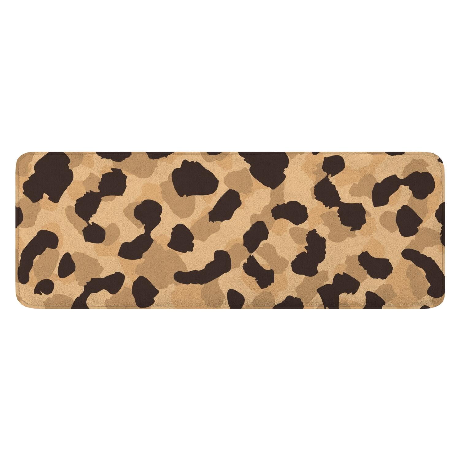 Beige and Black Leopard Pattern Kitchen Rug Mat,Kitchen Runner Rugs Non ...