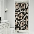 thumbnail image 1 of Beige and Black Leopard Pattern Shower Curtain 36"x72" ,Bathroom Decorative Shower Curtains Set with 12 Hooks,Modern Waterproof Washable Shower Curtain, 1 of 6