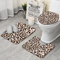 thumbnail image 1 of Beige and Black Of Leopard Print Bathroom Rugs Sets 3 Piece,Toilet Cover Set,Absorbent Non Slip Bathroom Mats Sets with U-Shaped Contour Rug Toilet Rug Set, 1 of 5