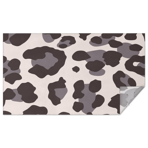 Beige and Black Of Leopard Print Rectangle Tablecloth 60"x102",Waterproof Polyester Rectangle Table Cloth, Wipeable Spillproof Polyester Tablecloth for Dining, Camping, Indoor and Outdoor