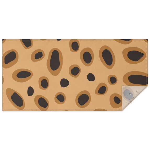 Beige and Black Of Leopard Print Rectangle Tablecloth 60"x120",Waterproof Polyester Rectangle Table Cloth, Wipeable Spillproof Polyester Tablecloth for Dining, Camping, Indoor and Outdoor