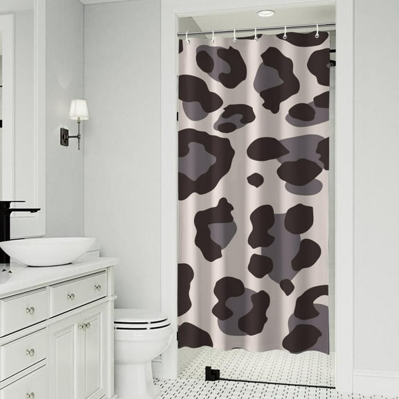 Beige and Black Of Leopard Print Shower Curtain 36"x72" ,Bathroom Decorative Shower Curtains Set with 12 Hooks,Modern Waterproof Washable Shower Curtain