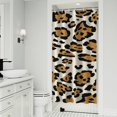thumbnail image 1 of Beige and Black Of Leopard Print Shower Curtain 36"x72" ,Bathroom Decorative Shower Curtains Set with 12 Hooks,Modern Waterproof Washable Shower Curtain, 1 of 6