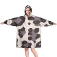 thumbnail image 1 of Beige and Black Of Leopard Print Wearable Oversized Blanket,Wearable Blanket Hoodie for Adults,Cozy Hooded Blankets with Super Pockets,Super Warm Fuzzy Pullover for Women & Men, 1 of 6