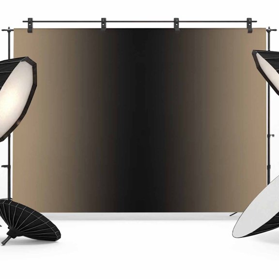 Beige Black Ombre Backdrop for Photography, Fabric Photo Background Backdrop, Modern Gradient Abstract Art Photo Booth Background for Portrait Photoshoot Video Wedding Studio Decoration Banner 7x5ft