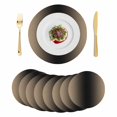 thumbnail image 1 of Beige Black Ombre Round 13 Inch Placemats Set of 8, Modern Gradient Abstract Art HeatResistant Non Slip Place Mats for Dining Table, Wipeable Braided Kitchen Table Mats for Housewarming, 1 of 9