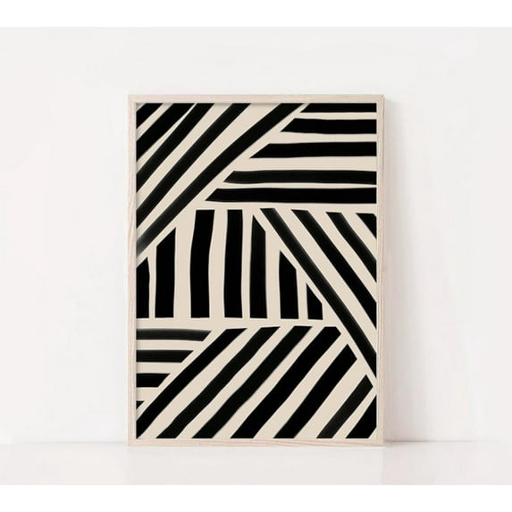 Beige Black Poster, Neutral Wall Art, Boho Decor,Abstract Poster, Minimalist, Wall Art, Line Art Decor,, 8x12 UNFRAMED