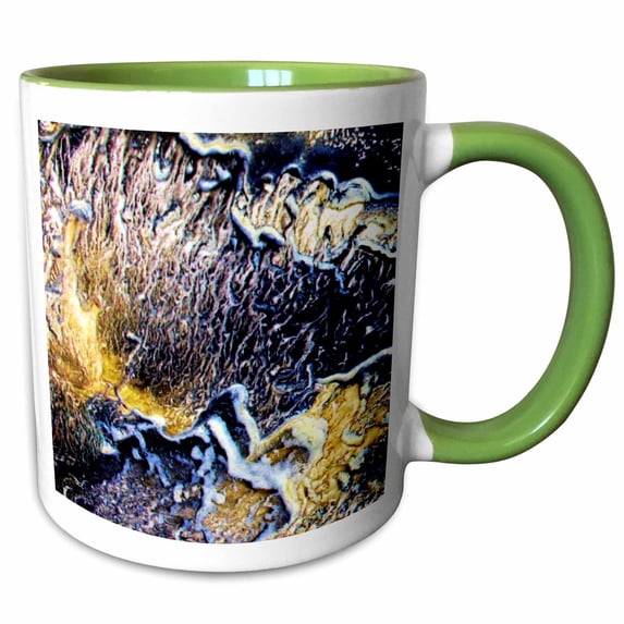 3drose, Beige Black Space Abstract, 15oz Two-tone Green Mug