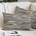 thumbnail image 1 of Beige Black Stripe Pillow Covers 20x26 Inch Standard Size, Modern Abstract Art Lines Wave Decorative Pillowcase with Zipper, Microfiber Pillow Protector, Breathable Pillowcases for Couch Sofa Bed, 1 of 9