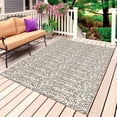 thumbnail image 1 of Beige Black Striped Outdoor Rug 3x5 Ft, Non Slip Washable Area Rug, Abstract Modern Art Irregular Stripe Patio Rugs Carpet Runner, Large Floor Mat for Indoor/Outdoor Deck Porch Camping, 1 of 8