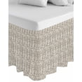 thumbnail image 1 of Beige Black Striped Wrap Around Bed Skirts for California King Bed 16" Drop,Bed Skirt with Adjustable Elastic Belt Dust Ruffle Bed Valance Abstract Modern Art Irregular Stripe Bed Frame Cover, 1 of 7