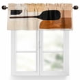 thumbnail image 1 of Beige Black Valances for Windows, 42 x 18in, Brown Abstract Art Graffiti Color Block Modern Rod Pocket Kitchen Valance Curtain Light Filtering Window Treatments for Living Room Bedroom, 1 Panel, 1 of 7