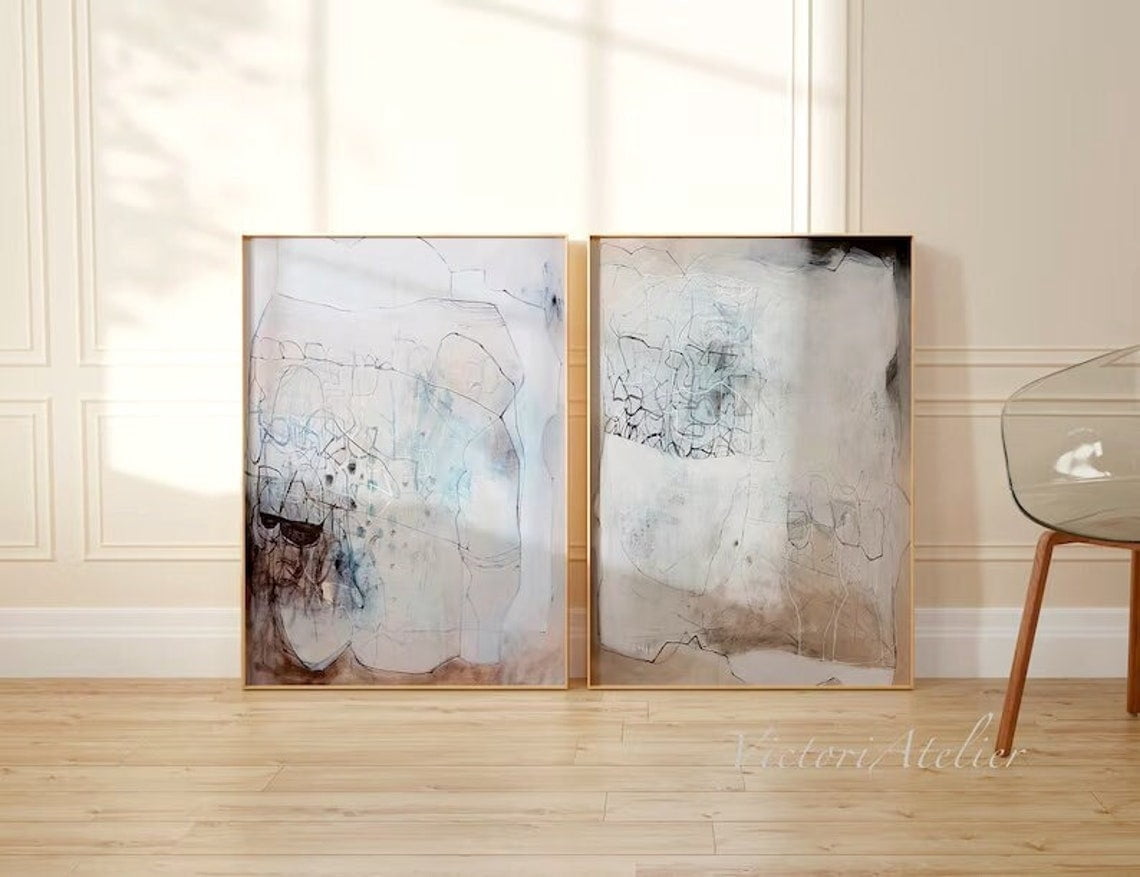Beige Black Wall Art Print Set, Minimalist Modern Decor - Walmart.com