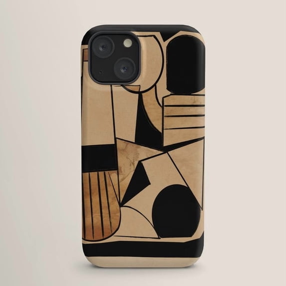 Beige, Black and Brown Geometric Blocks and Arcs Tough Case for Apple ...
