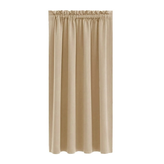 Beige Blackout Curtain Thermal Insulated Energy Saving Scandinavian Solid Color Silk Fabric for Bedroom Kitchen 38x63 Inches