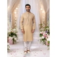 thumbnail image 1 of Beige Bliss: Pure Cotton Digital Print Kurta Pajama&ndash; Cultural Wear for Mens, 1 of 7
