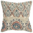 thumbnail image 1 of Beige Blue Distressed Floral Pattern Throw Pillow, 1 of 8