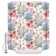 thumbnail image 1 of Beige Blue Hydrangea Bathroom Shower Curtains with 12 Hooks Waterproof Shower Curtain for Stalls and Bathtubs Farmhouse Floral Botanical Watercolor Decorative Bathroom Privacy Curtain 36x78 Inches, 1 of 9