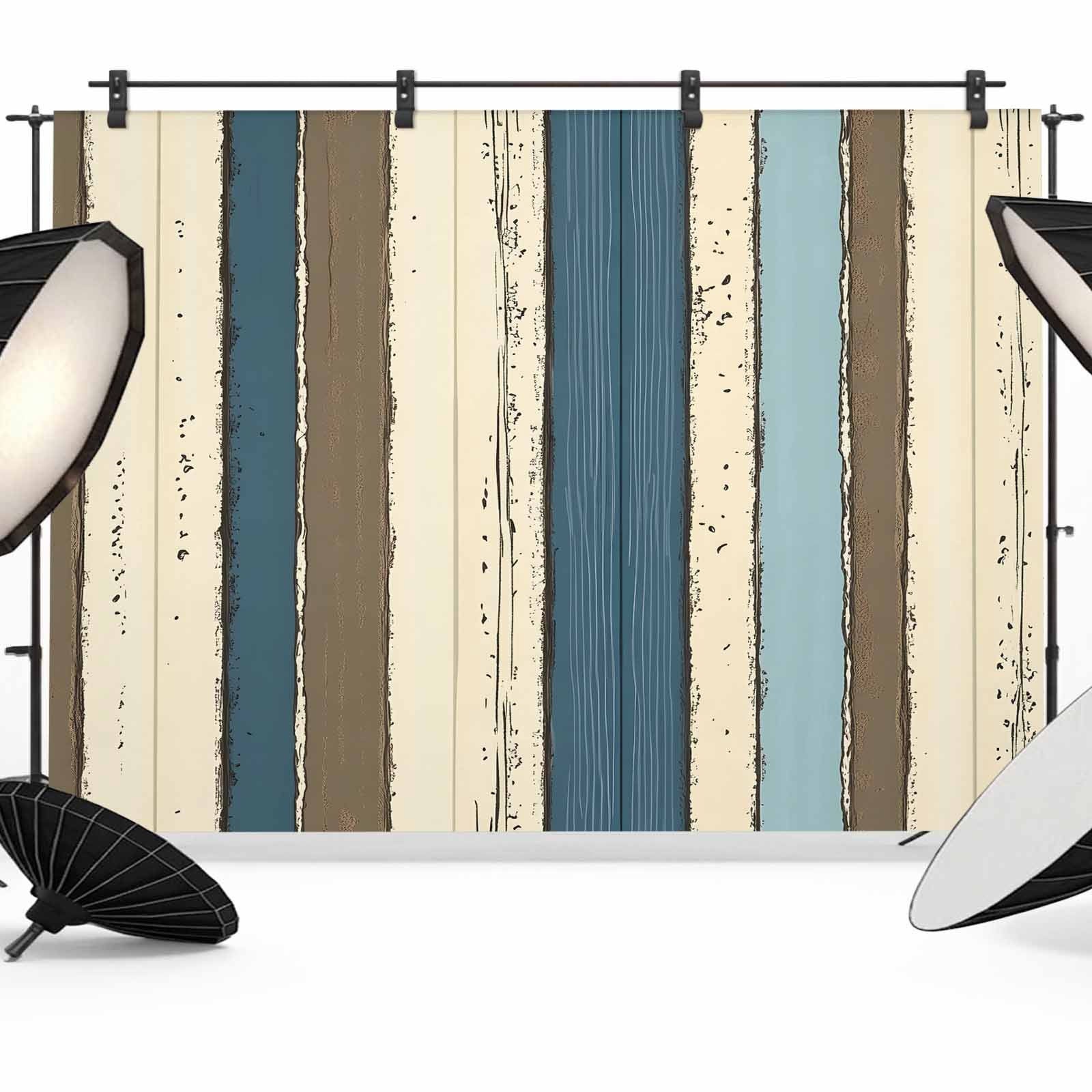 Beige Blue Stripes Backdrop for Photography,Fabric Photo Background ...