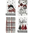 thumbnail image 1 of Beige Blue Xmas Tree Snowman Christmas Kitchen Towels Dish Towels, 18x26 Inch Holiday Believe Bird Winter Decoration Hand Towels Set of 4, 1 of 6