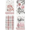 thumbnail image 1 of Beige Blue Xmas Tree Snowman Christmas Kitchen Towels Dish Towels, 18x26 Inch Holiday Believe Bird Winter Decoration Hand Towels Set of 4, 1 of 6