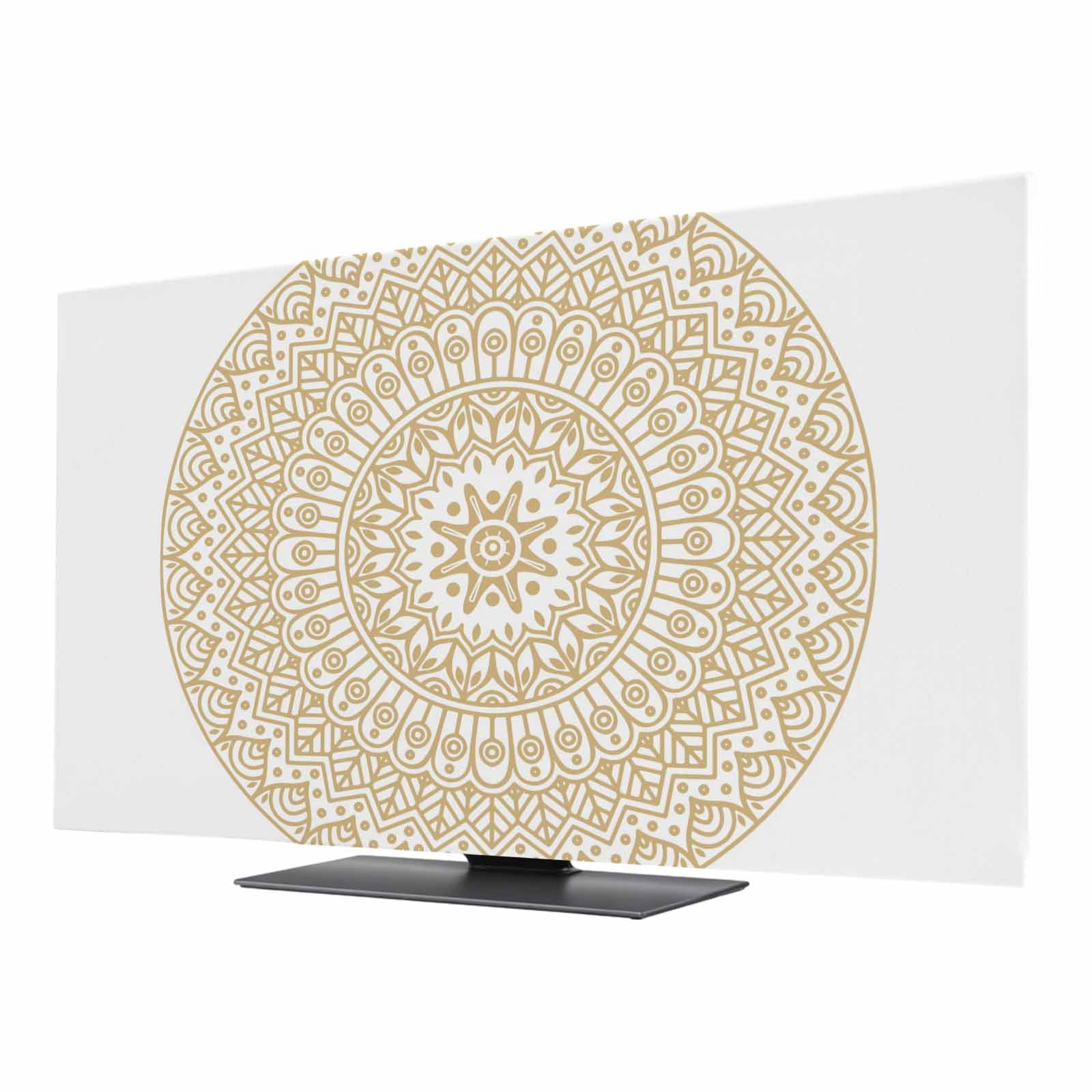 Beige Boho Elastic Indoor TV Cover 85