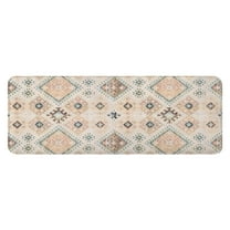 Beige Boho Ethnic Geometric Pattern Kitchen Rug Mat,Kitchen Runner Rugs Non Skid Washable,Decorative Kitchen Floor Mats for Kitchen,Sink,Laundry,17"x47.2"