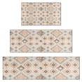 thumbnail image 1 of Beige Boho Ethnic Geometric Pattern Kitchen Rugs Sets Of 3,Kitchen Runner Rugs Non Skid Washable,Decorative Kitchen Floor Mats for Kitchen,Sink,Laundry,17"x30"+ 17"x47" + 17"x59", 1 of 6