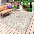 thumbnail image 1 of Beige Boho Outdoor Rug 4x6 Ft, Non Slip Washable Area Rug, Middle Century Ethnic Vintage Abstract Patio Rugs Carpet Runner, Large Floor Mat for Indoor/Outdoor Deck Porch Camping, 1 of 8