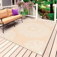 thumbnail image 1 of Beige Boho Outdoor Rug for Patio/Deck/Porch, Non-Slip Large Area Rug 3 x 5 Ft, Farmhouse Middle Century Abstract Geometric Indoor Outdoor Rugs Washable Area Rugs, Reversible Camping Rug Carpet Runner, 1 of 8