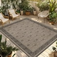 thumbnail image 1 of Beige Boho Outdoor Rug for Patio/Deck/Porch, Non-Slip Large Area Rug 6 x 9 Ft, Vintage Floral Abstract Art Ethic Tribe Indoor Outdoor Rugs Washable Area Rugs, Reversible Camping Rug Carpet Runner, 1 of 8
