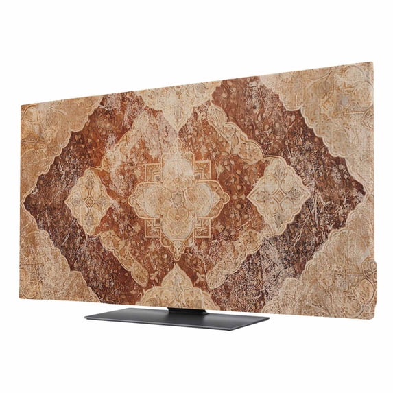 Beige Boho TV Cover for 55 Inch Screen,Stretch Fabric Dustproof TV ...