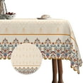 thumbnail image 1 of Beige Boho Tablecloth,Bohemia Linen Table Cloth,Table Cover for Dining Kitchen Decor Party Banquet,54x78, 1 of 5