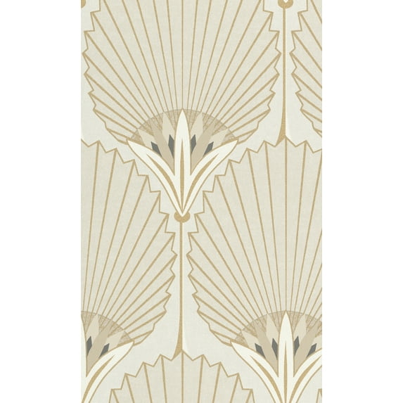 Beige Bold Art Deco Fan Wallpaper R8374